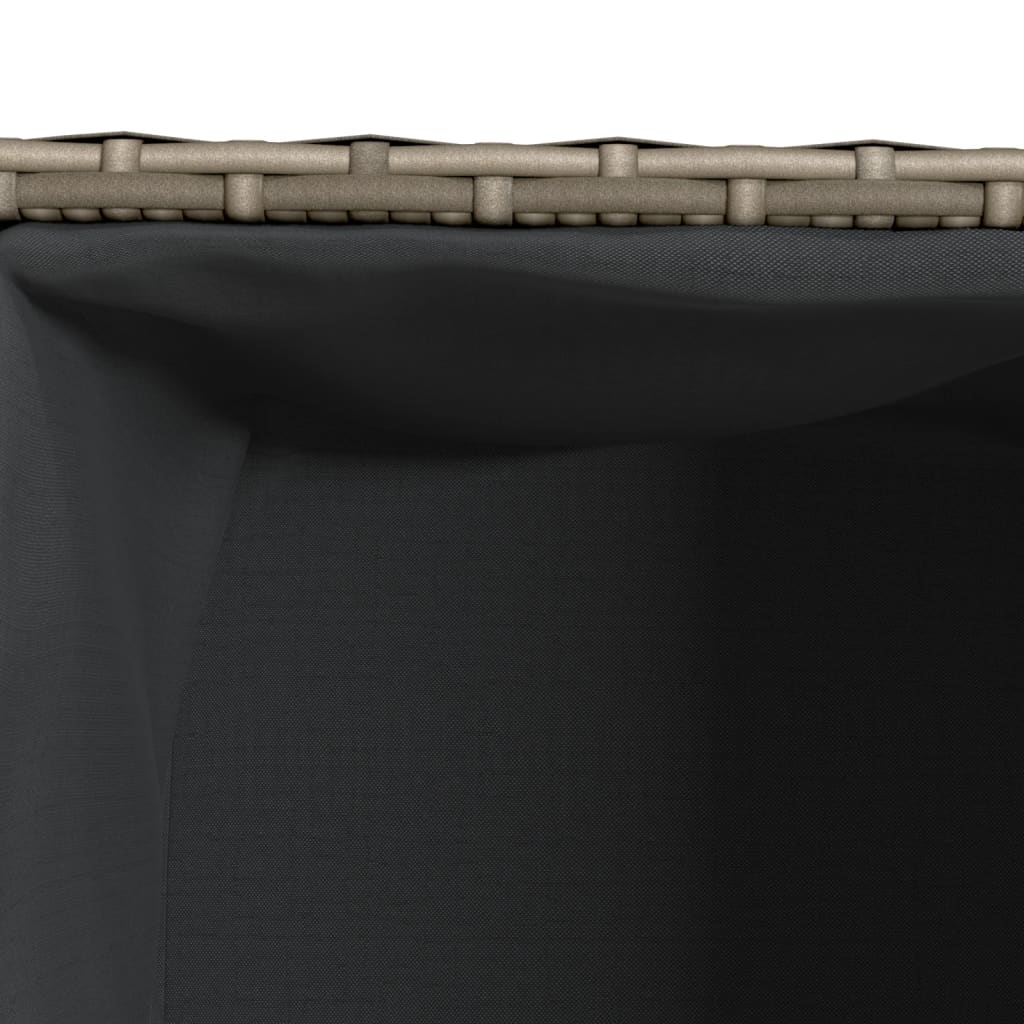 Fioriera da Giardino con 2 Vasi Grigia 72x30x32 cm Polyrattan | homemem39