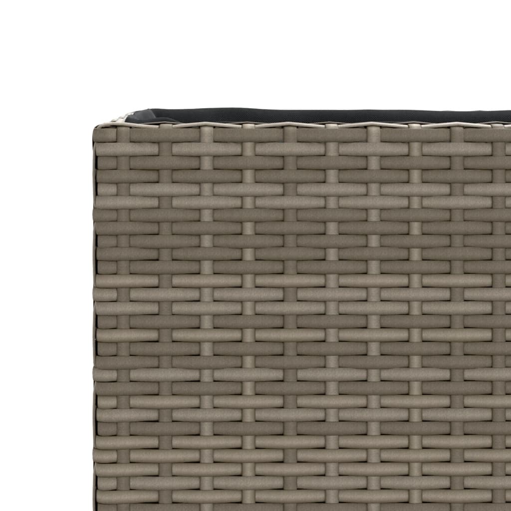 Fioriera da Giardino con 2 Vasi Grigia 72x30x32 cm Polyrattan | homemem39