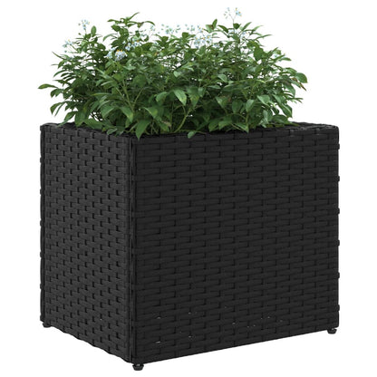 Fioriera da Giardino Nera 36x30x32 cm in Polyrattan
