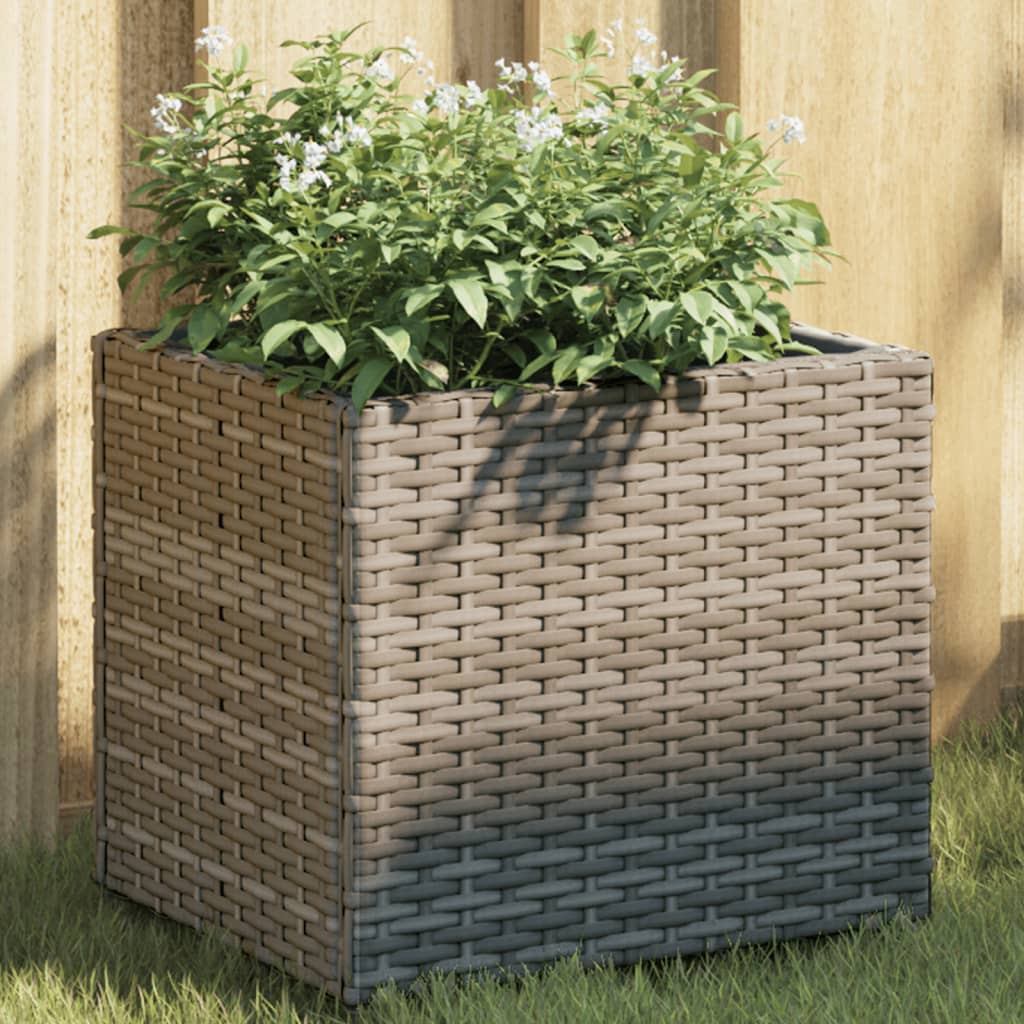 Fioriera da Giardino Grigia 36x30x32 cm in Polyrattan | homemem39