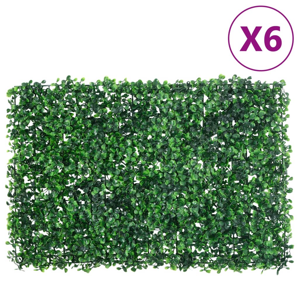  vidaXL Recinzione Foglie Arbusti Artificiali 6 pz Verde 40x60 cm