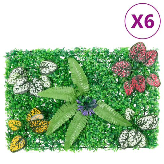 vidaXL Artificial Plant Fence 6 pcs Green 40x60 cm