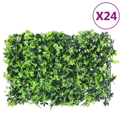  vidaXL Recinzione Foglie Artificiali 24 pz Verde 40x60 cm