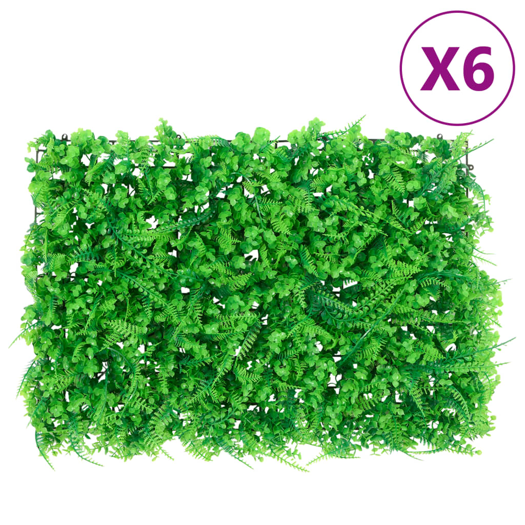 vidaXL Fence Artificial Fern Leaves 6 pcs Green 40x60 cm