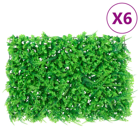  vidaXL Recinzione Foglie Felce Artificiali 6 pz Verde 40x60 cm