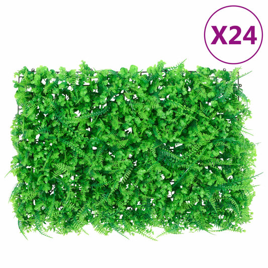 vidaXL Fence Artificial Fern Leaves 24 pcs Green 40x60 cm