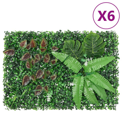 vidaXL Artificial Plant Fence 6 pcs Green 40x60 cm