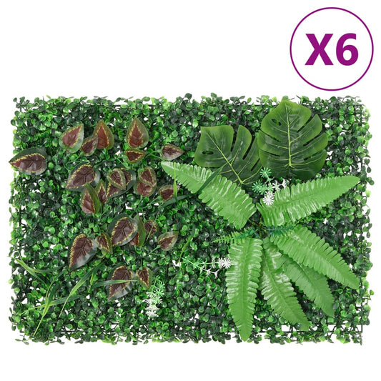 vidaXL Artificial Plant Fence 6 pcs Green 40x60 cm