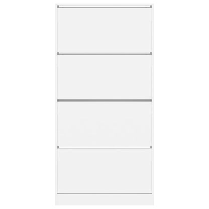 Scarpiera con 4 Cassetti Ribaltabili Bianca 80x21x163,5 cm | homemem39