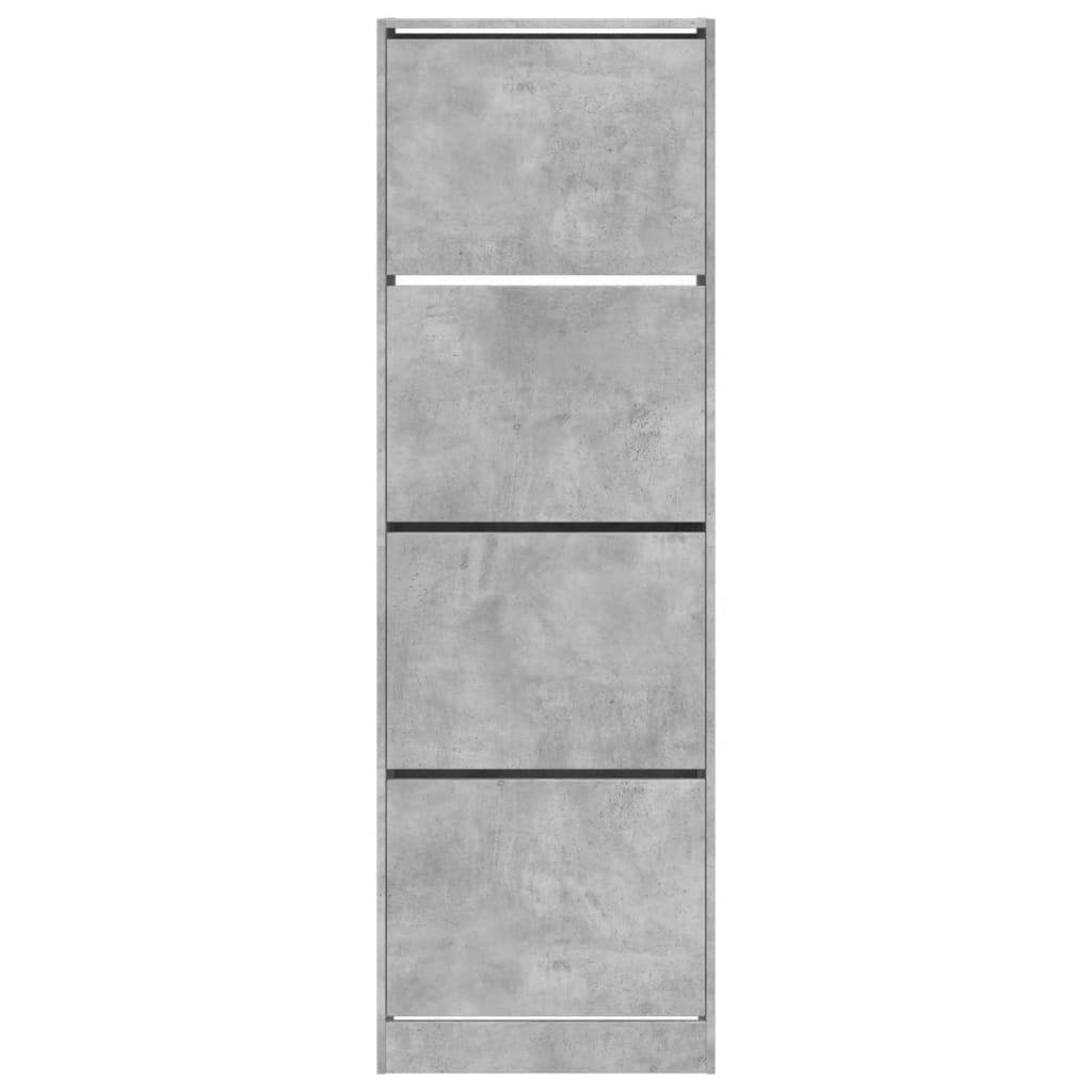 Scarpiera 4 Cassetti Ribaltabili Grigio Cemento 60x34x187,5 cm - homemem39