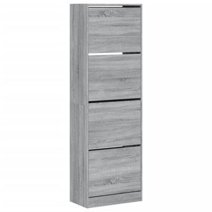 Scarpiera 4 Cassetti Ribaltabili Grigio Sonoma 60x34x187,5 cm - homemem39