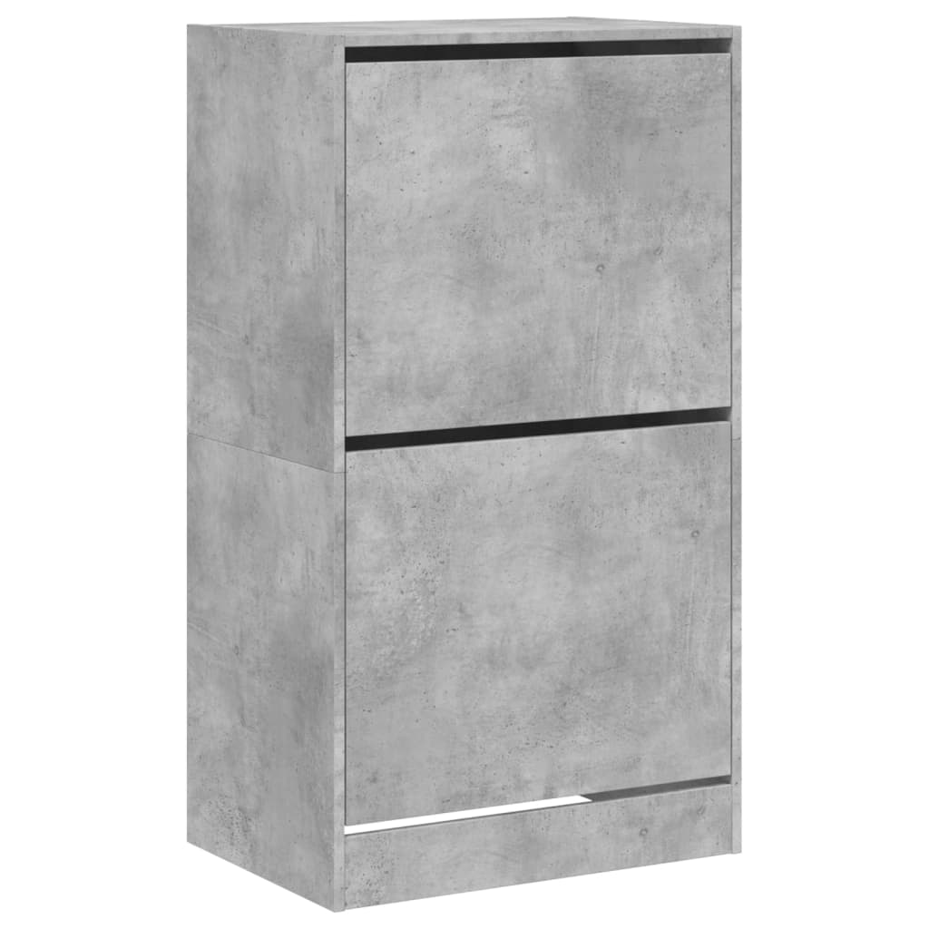Scarpiera 2 Cassetti Ribaltabili Grigio Cemento 60x42x108 cm - homemem39