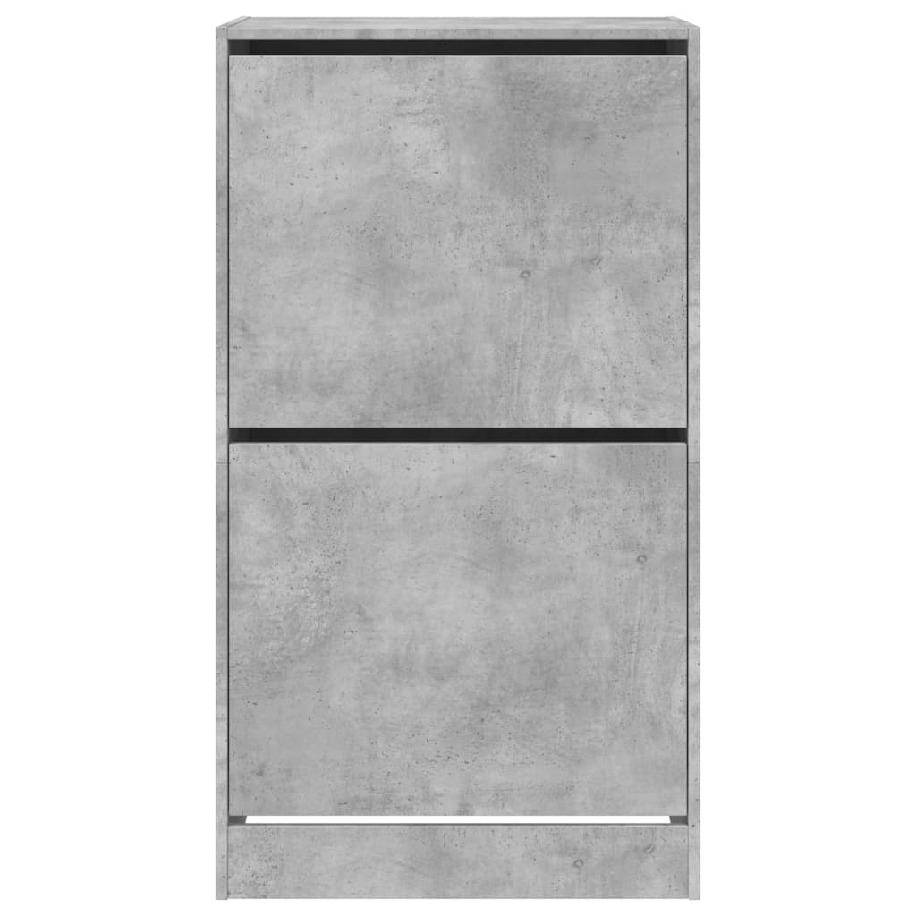 Scarpiera 2 Cassetti Ribaltabili Grigio Cemento 60x42x108 cm - homemem39