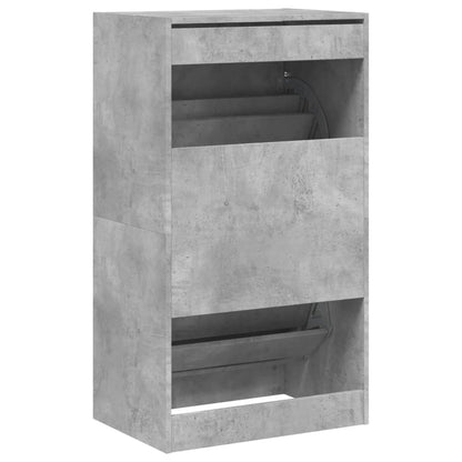 Scarpiera 2 Cassetti Ribaltabili Grigio Cemento 60x42x108 cm - homemem39