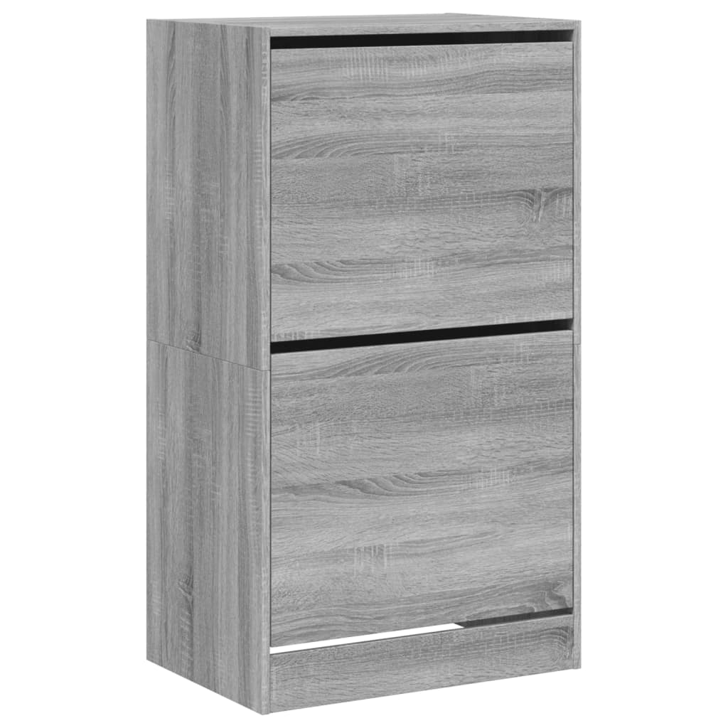 Scarpiera 2 Cassetti Ribaltabili Grigio Sonoma 60x42x108 cm - homemem39