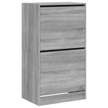 Scarpiera 2 Cassetti Ribaltabili Grigio Sonoma 60x42x108 cm - homemem39