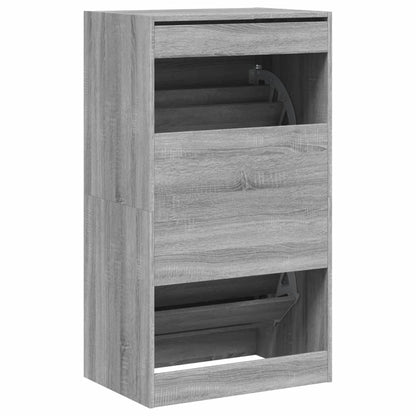 Scarpiera 2 Cassetti Ribaltabili Grigio Sonoma 60x42x108 cm - homemem39