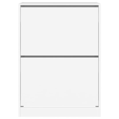 Scarpiera con 2 Cassetti Ribaltabili Bianca 80x42x108 cm - homemem39