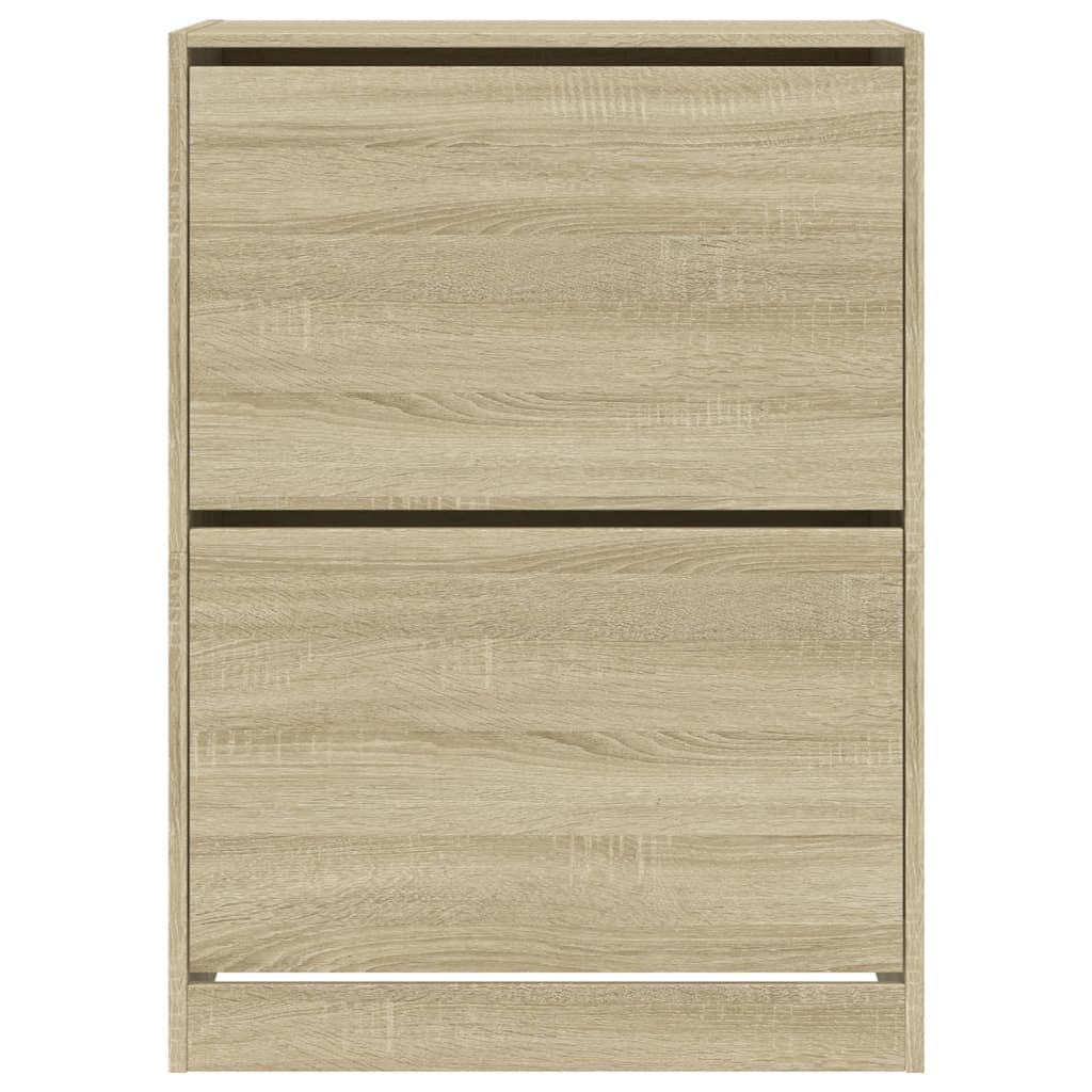 Scarpiera 2 Cassetti Ribaltabili Rovere Sonoma 80x42x108 cm