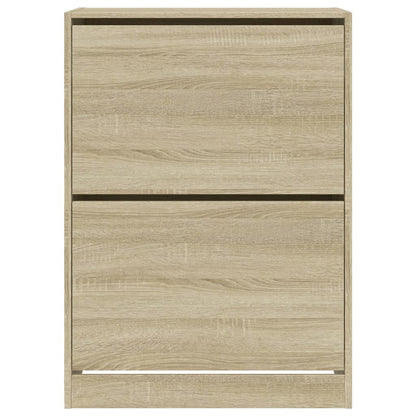 Scarpiera 2 Cassetti Ribaltabili Rovere Sonoma 80x42x108 cm