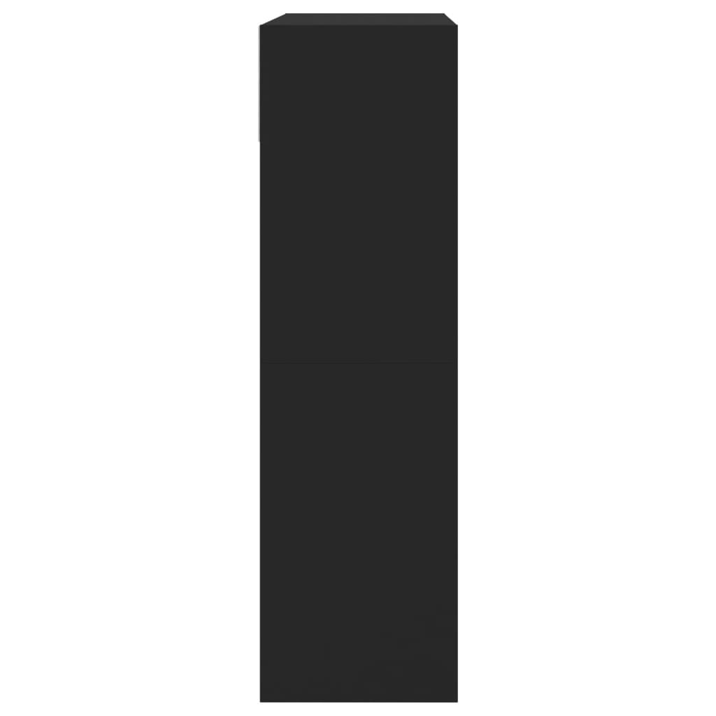 Scarpiera con 2 Cassetti Ribaltabili Nera 80x34x116 cm - homemem39