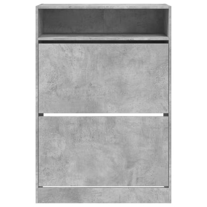 Scarpiera 2 Cassetti Ribaltabili Grigio Cemento 80x34x116 cm - homemem39