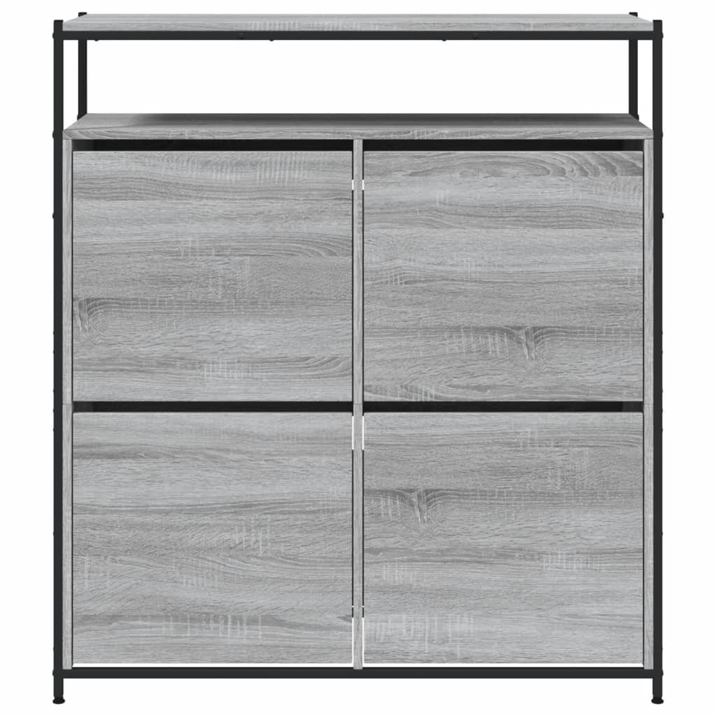 Scarpiera 4 Cassetti Ribaltabili Grigio Sonoma 100x34x112 cm - homemem39