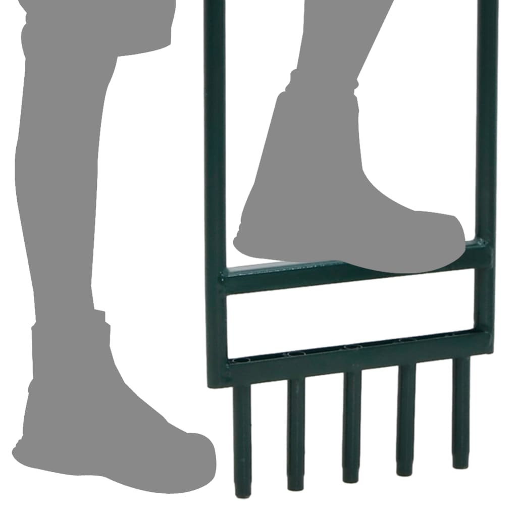 Aeratore Prato 5 Denti Cavi Acciaio Verniciato a Polvere Verde - homemem39