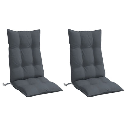 High Back Chair Cushions 2 pcs Anthracite Oxford Fabric