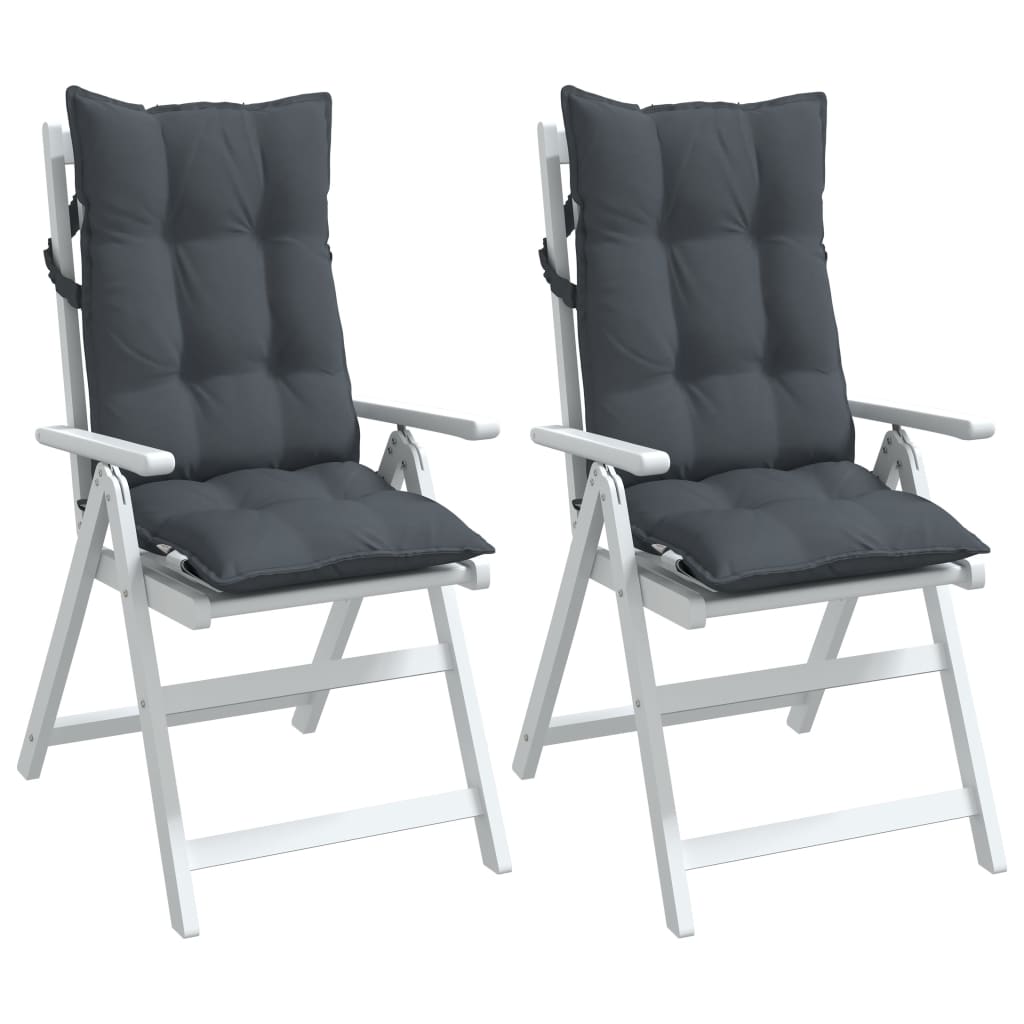 Cuscini per Sedia Schienale Alto 2 pz Antracite Tessuto Oxford