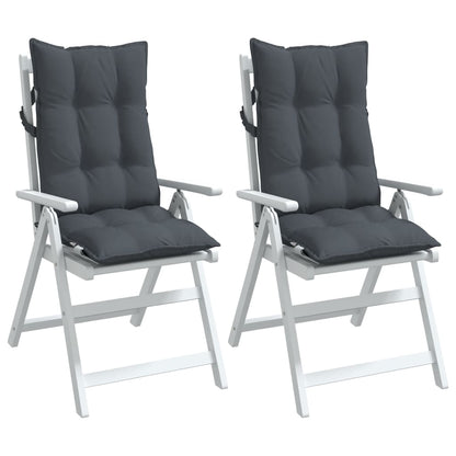 Cuscini per Sedia Schienale Alto 2 pz Antracite Tessuto Oxford