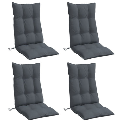Cuscini per Sedia Schienale Alto 4 pz Antracite Tessuto Oxford