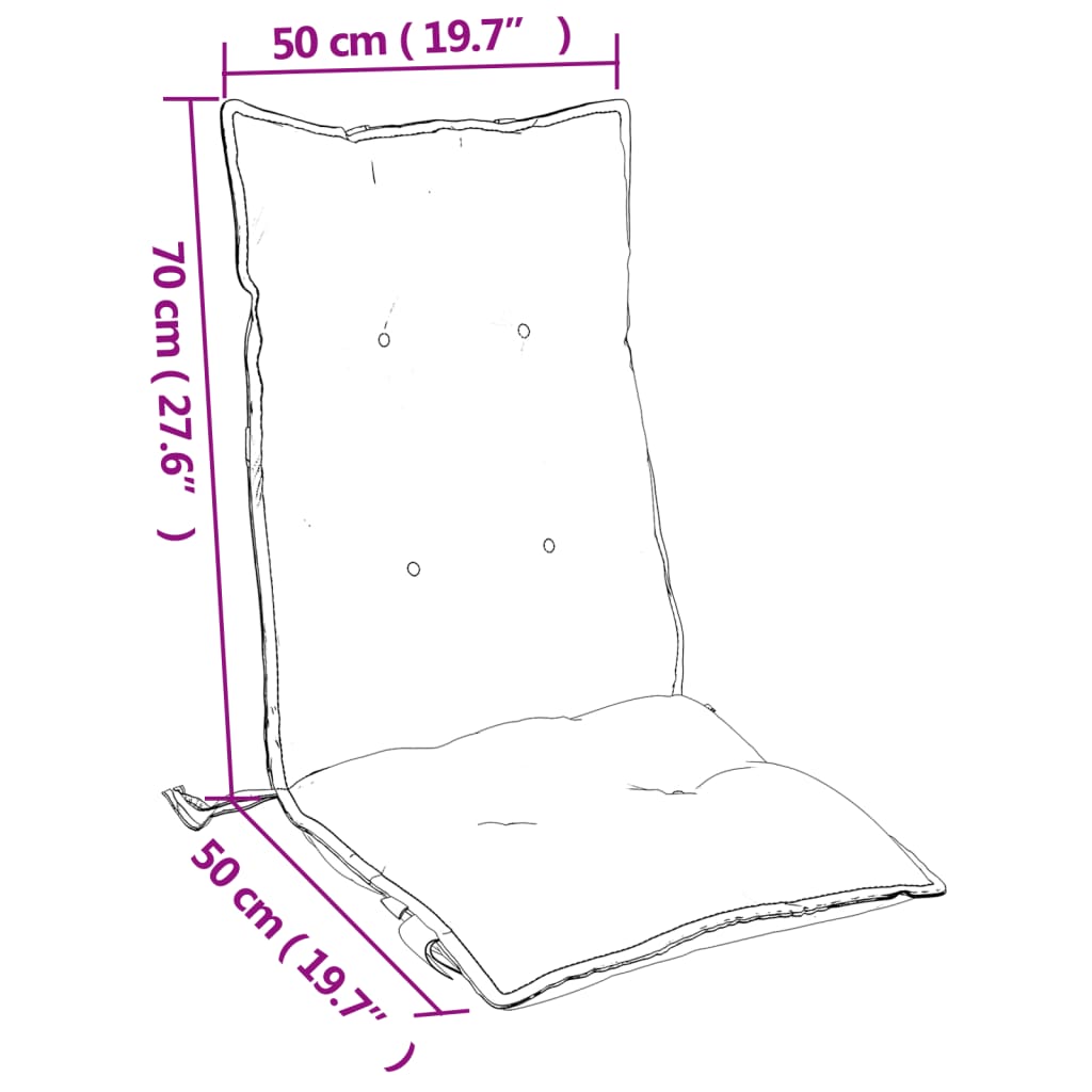 Cuscini per Sedia Schienale Alto 4 pz Antracite Tessuto Oxford