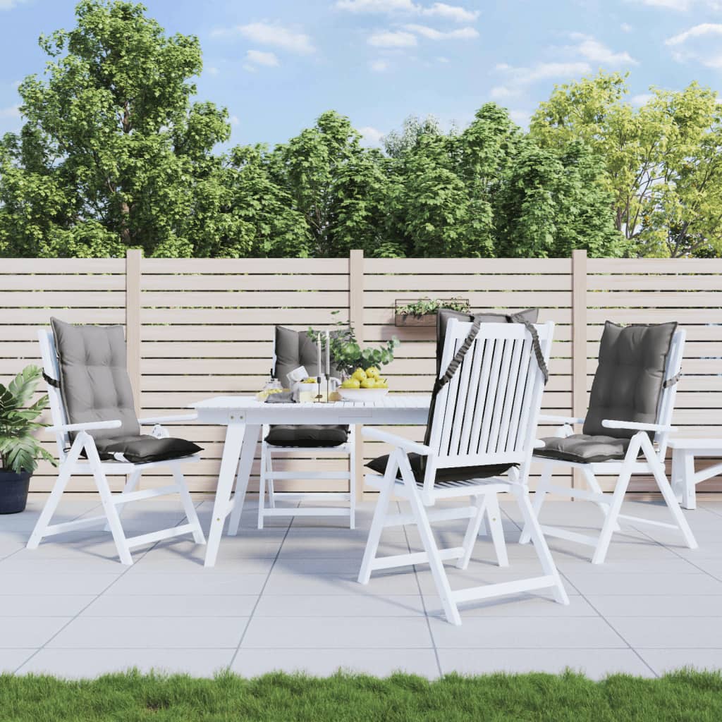 Cuscini per Sedia Schienale Alto 4 pz Grigio Tessuto Oxford - homemem39
