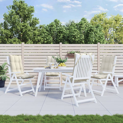 Cuscini per Sedia con Schienale Alto 4 pz Crema Tessuto Oxford - homemem39