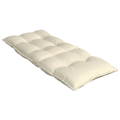 High Back Chair Cushions 6 pcs Cream Oxford Fabric