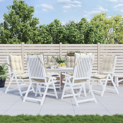 Cuscini per Sedia con Schienale Alto 6 pz Crema Tessuto Oxford - homemem39