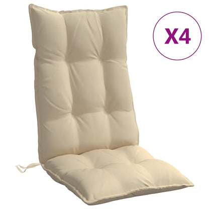 Cuscini per Sedia con Schienale Alto 4 pz Beige Tessuto Oxford | homemem39