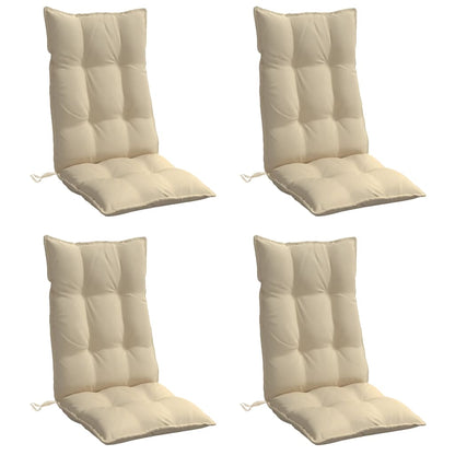 Cuscini per Sedia con Schienale Alto 4 pz Beige Tessuto Oxford | homemem39