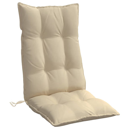 Cuscini per Sedia con Schienale Alto 4 pz Beige Tessuto Oxford | homemem39
