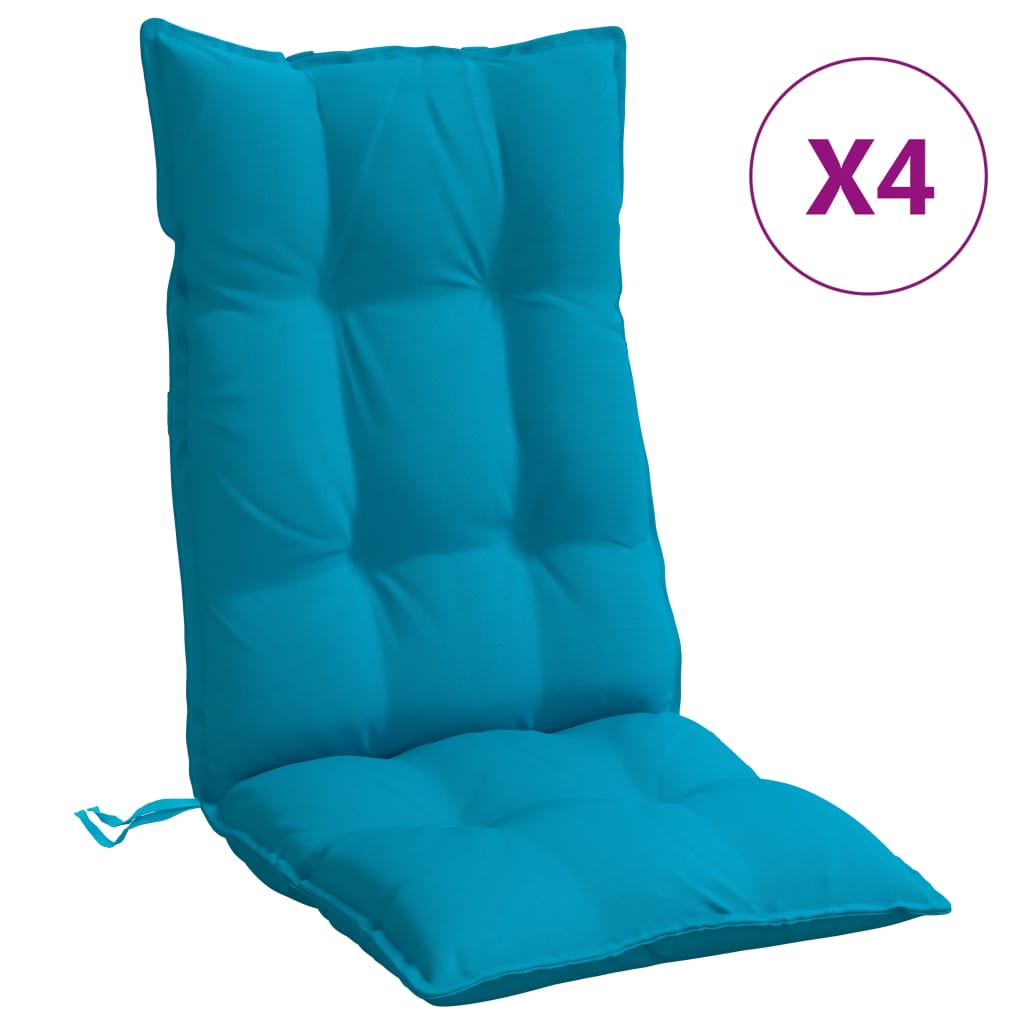 Cuscini Sedia con Schienale Alto 4 pz Blu Chiaro Tessuto Oxford | homemem39