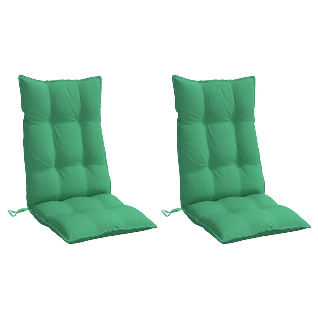 Cuscini per Sedia con Schienale Alto 2 pz Verde Tessuto Oxford - homemem39