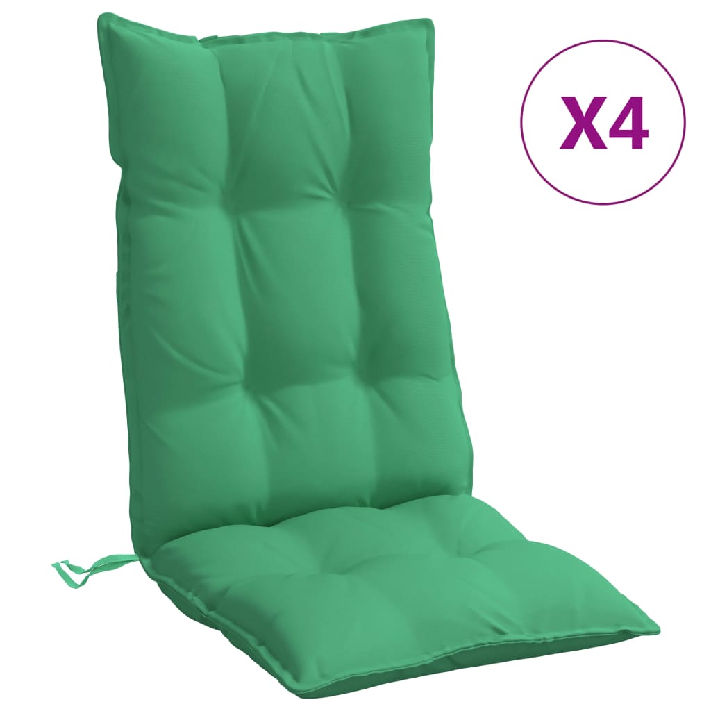Cuscini per Sedia con Schienale Alto 4 pz Verde Tessuto Oxford | homemem39