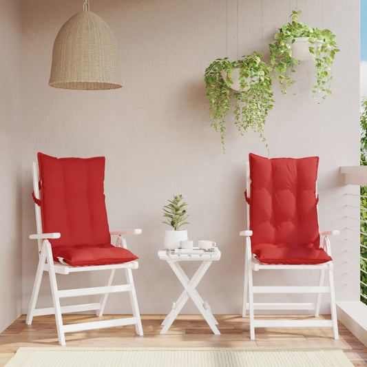 High Back Chair Cushions 2 pcs Red Oxford Fabric