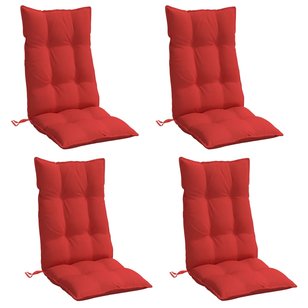 Cuscini per Sedia con Schienale Alto 4 pz Tessuto Oxford
