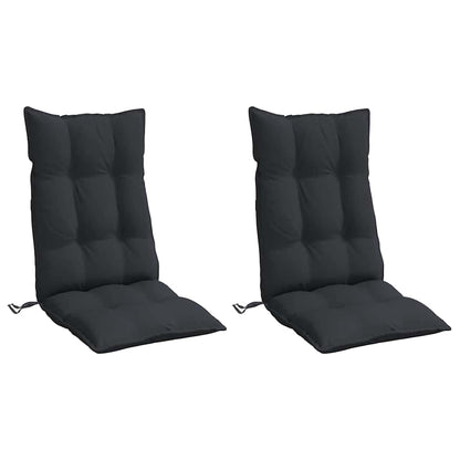 Cuscini per Sedia con Schienale Alto 2pz Tessuto Oxford
