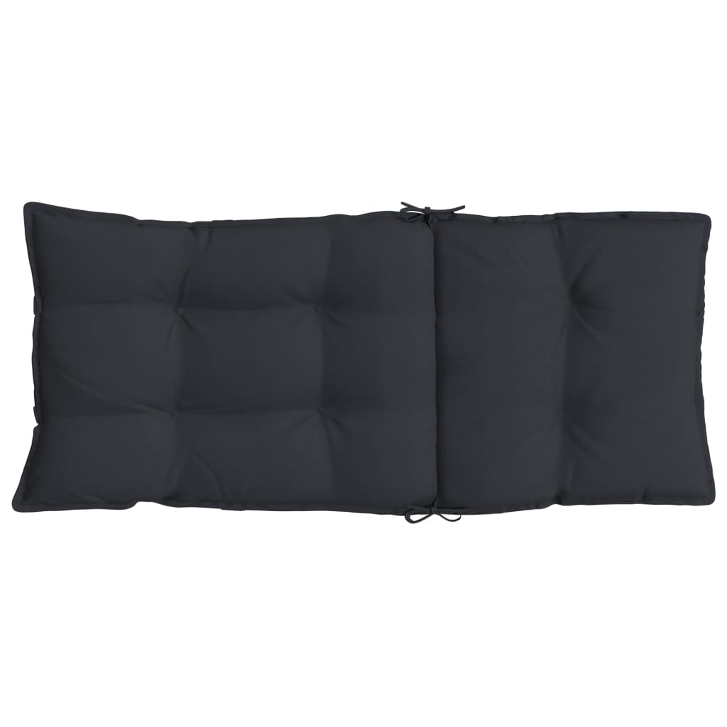 High Back Chair Cushions 2pcs Black in Oxford Fabric