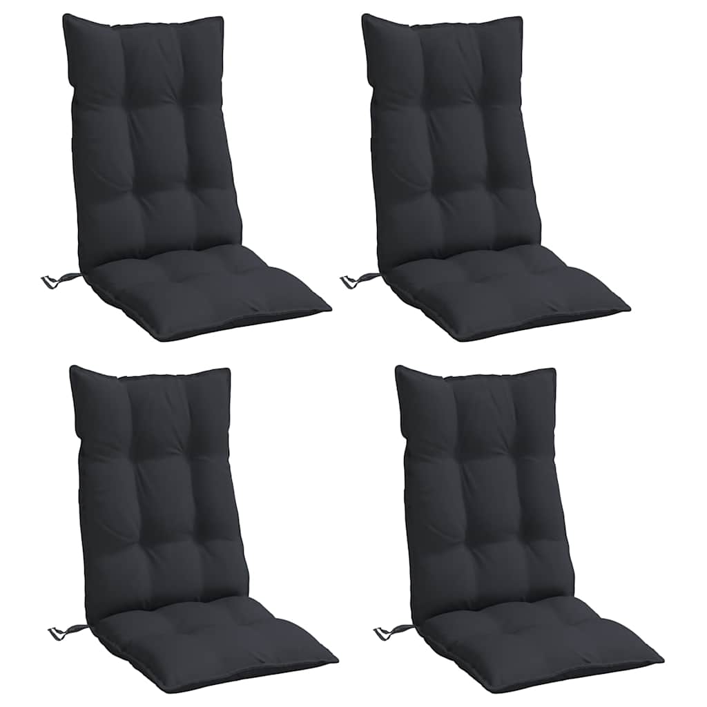 Cuscini per Sedia con Schienale Alto 4pz Tessuto Oxford