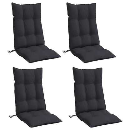 Cuscini per Sedia con Schienale Alto 4pz Tessuto Oxford