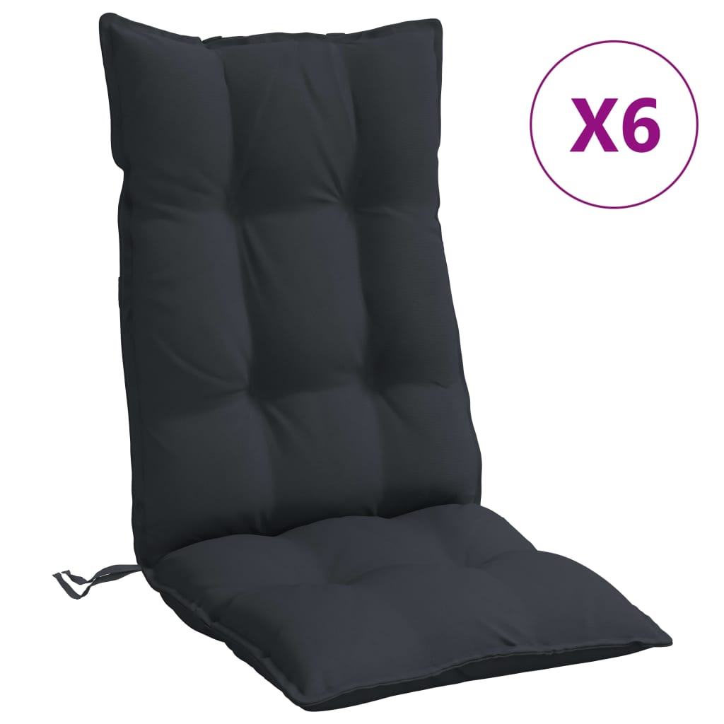 Cuscini per Sedia con Schienale Alto 6pz Tessuto Oxford